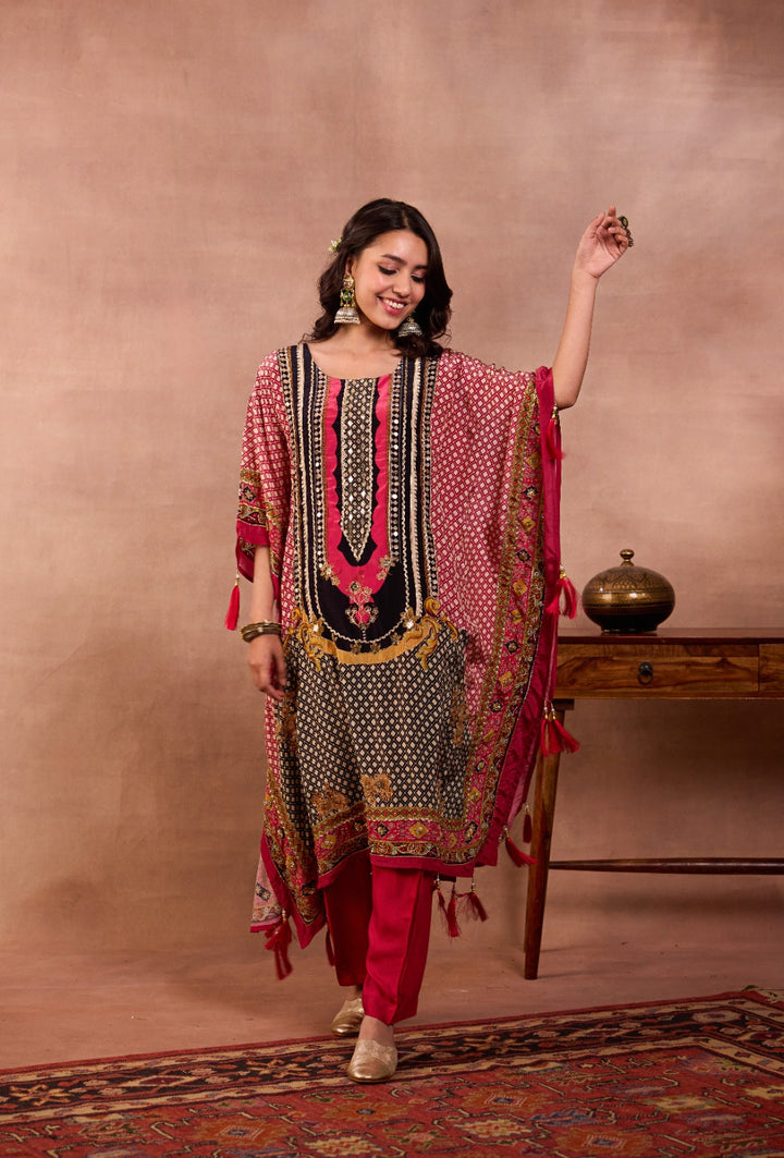 Red Silk Kaftan