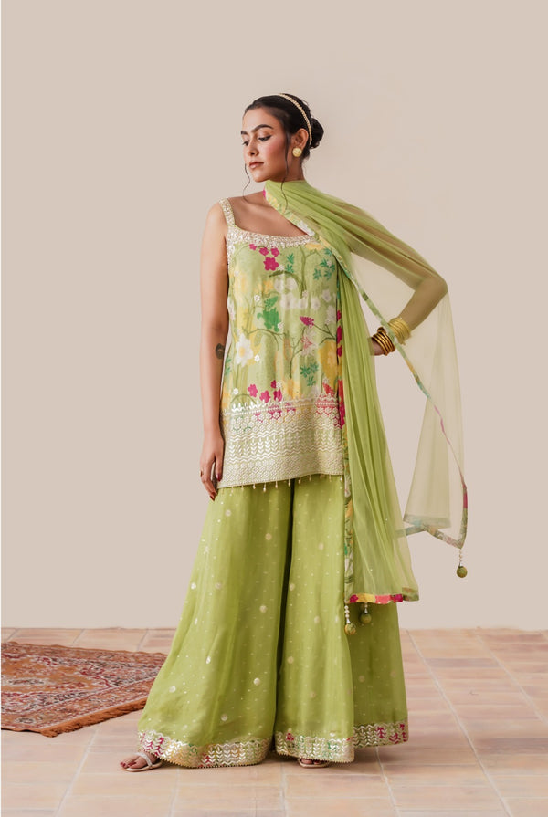Sleeveless Sharara Set