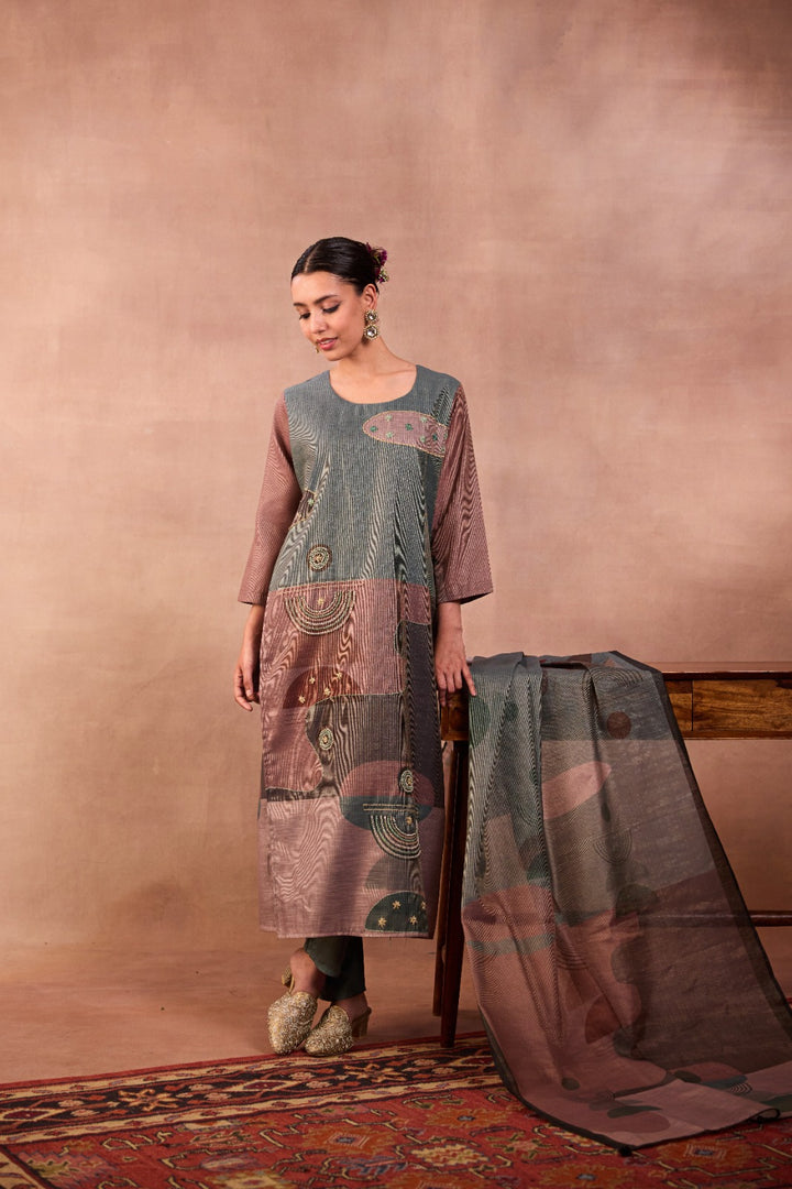Printed Linen Suit Set 